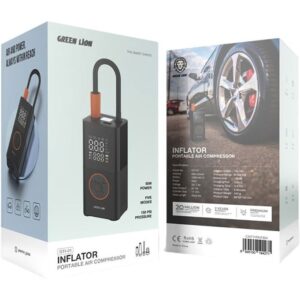 کمپرسور و پمپ باد قابل حمل گرین لاین مدل GTI-01 با باتری ۳۶۰۰mAh