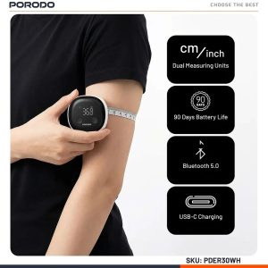 متر ورزشی هوشمند بدن پورودو Porodo مدل PDER30WH نواری