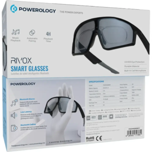 عینک هوشمند پاورولوژی مدل PWDM82806GY با بلوتوث ۵.۴ و محافظ UV400