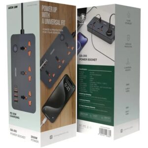 چندراهی برق گرین مدل GS-200 ظرفیت ۲۵۰۰ وات با ۳ درگاه و طول کابل ۲ متر