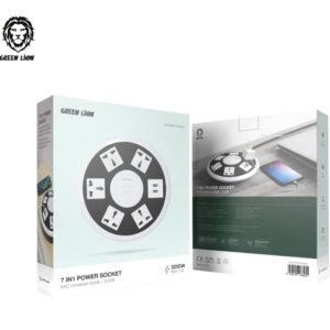 چندراهی برق گرین مدل GN7N1PSKT13 ظرفیت ۵ عدد با طول کابل ۲ متر