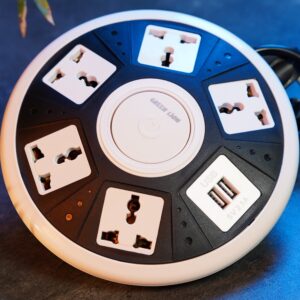 چندراهی برق گرین مدل GN7N1PSKT13 ظرفیت ۵ عدد با طول کابل ۲ متر