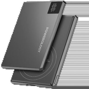 پاوربانک مگ‌سیف فوق باریک 5000 میلی‌آمپر مدل Tender پاورولوژی | Powerology Tender 5000mAh MagSafe Slim Power Bank